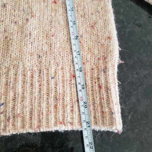 Magaschoni Pale Pink Confetti Speckle Chunky Wool Alpaca Blend Sweater Sz MED - Picture 7 of 16